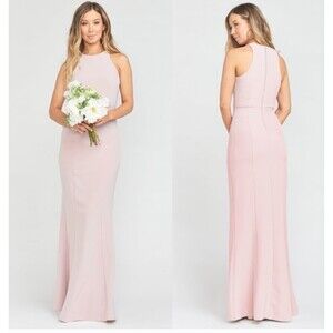 NEW Show Me Your Mumu Chicago High Neck Gown Vintage Rose Stretch Crepe Women XS